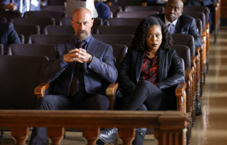 Christopher Meloni as Det. Elliot Stabler, Danielle Moné Truitt as Sgt. Ayanna Bell in Law & Order Organized Crime