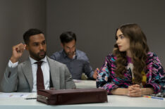 Lucien Laviscount as Alfie, Lily Collins as Emily in episode 204 of Emily in Paris