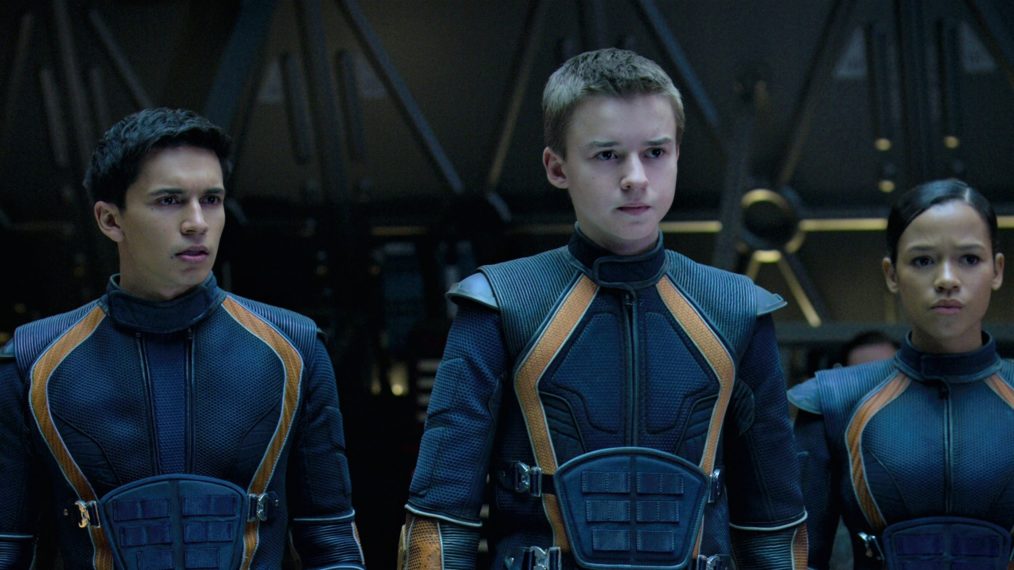 Lost in Space Season 3 - Ajay Friese as Vijay, Maxwell Jenkins as Will Robinson, Taylor Russell as Judy Robinson