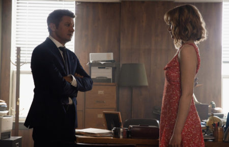 Jeremy Renner as Mike, Emma Laird as Iris in Mayor of Kingstown