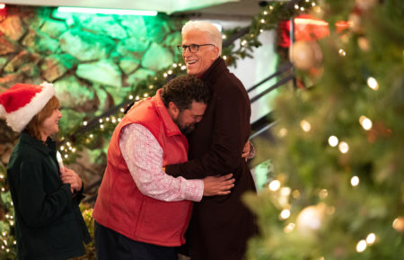 Holly Hunter as Arpi Meskimen, Bobby Moynihan as Jayden Kwapis, Ted Danson as Mayor Neil Bremer in Mr. Mayor