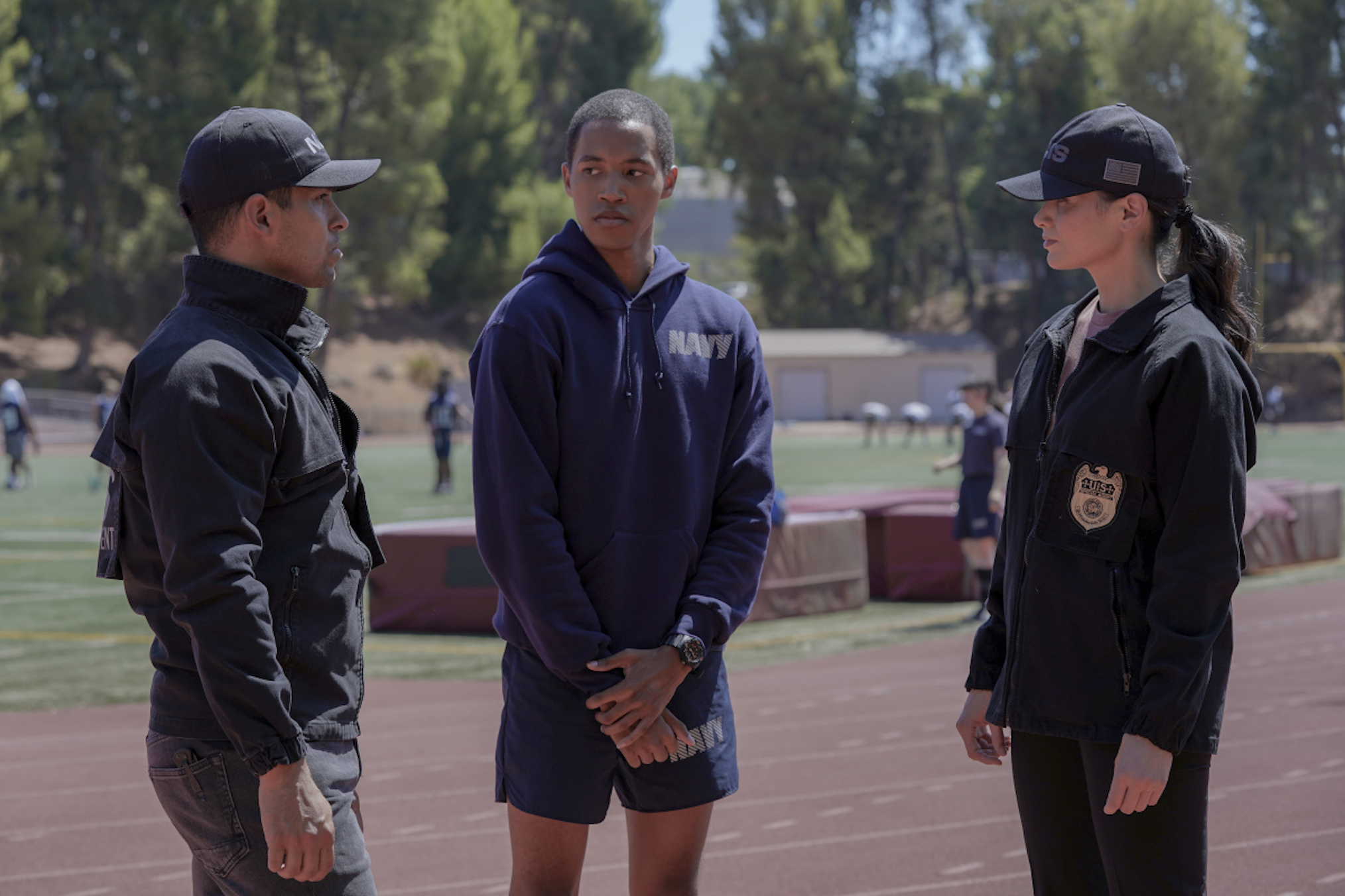 Wilmer Valderrama as Torres, Katrina Law as Knight in NCIS