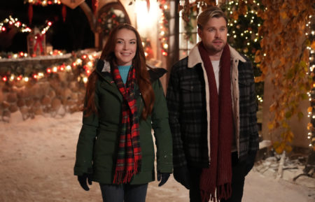 Lindsay Lohan as Sierra, Chord Overstreet as Jake, Netflix Untitled Holiday Rom-Com