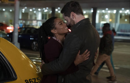 Freema Agyeman as Dr. Helen Sharpe, Ryan Eggold as Dr. Max Goodwin in New Amsterdam