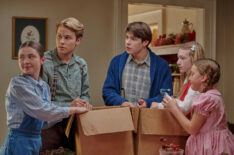 Marcelle LeBlanc, Logan Shroyer, Christian Finlayson, Tatum Sue Matthews, Callaway Corrick in The Waltons Homecoming