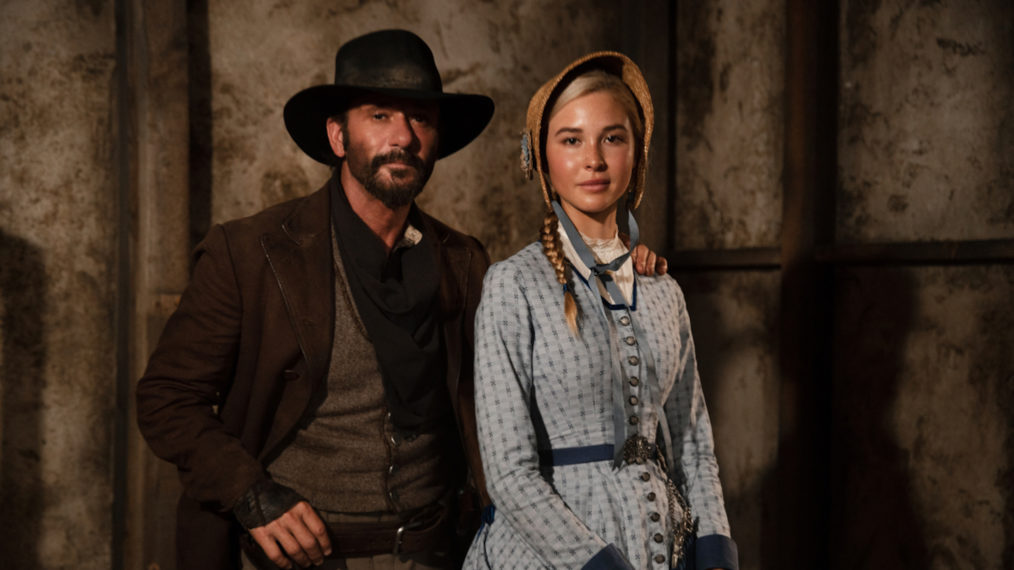 Tim McGraw as James, Isabel May as Elsa in 1883