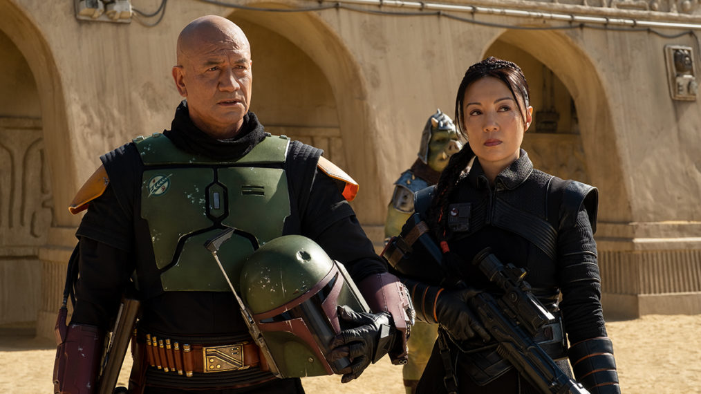 Temura Morrison as Boba Fett, Mina-Na Wen as Fennec Shand in The Book of Boba Fett