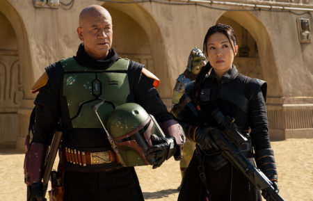 Temura Morrison as Boba Fett, Mina-Na Wen as Fennec Shand in The Book of Boba Fett