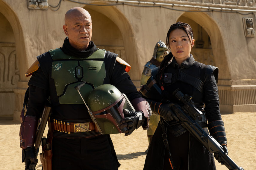 Temura Morrison as Boba Fett, Mina-Na Wen as Fennec Shand in The Book of Boba Fett