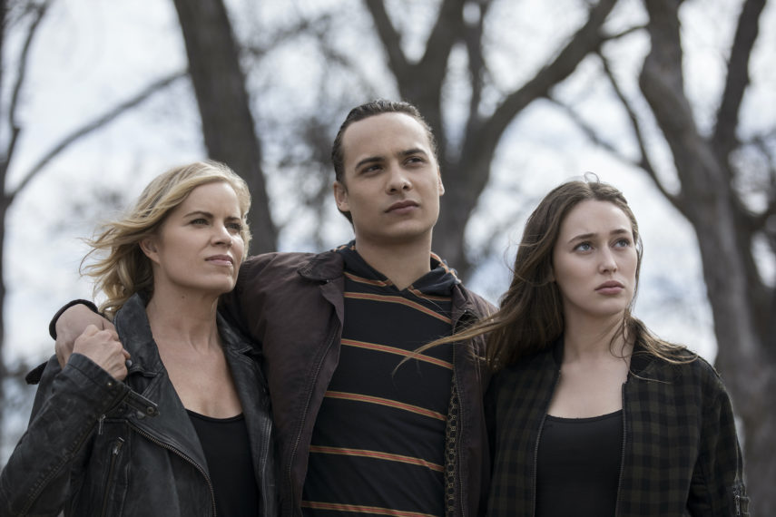 Kim Dickens as Madison Clark, Frank Dillane as Nick Clark, Alycia Debnam-Carey as Alicia Clark