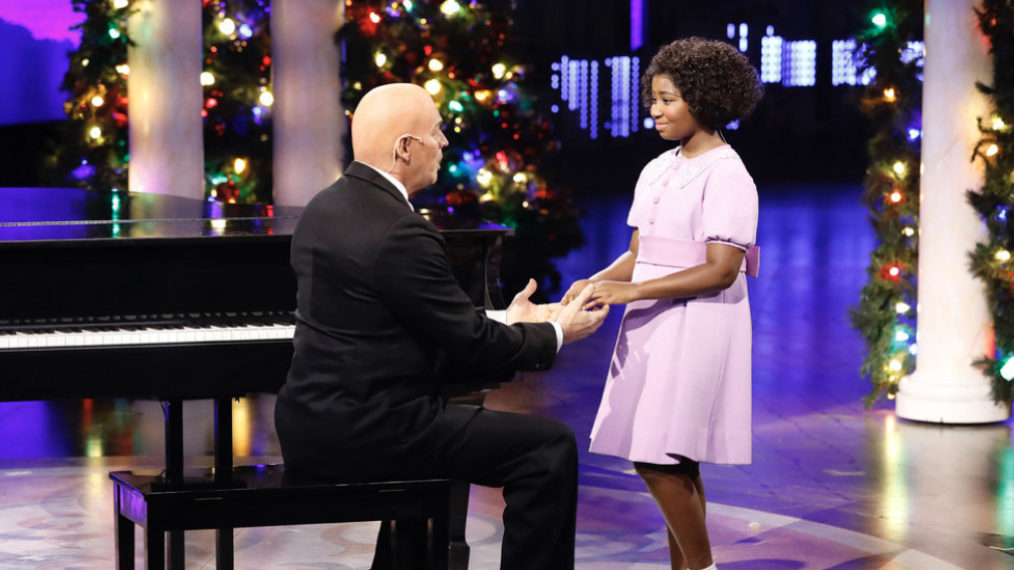 Harry Connick Jr. as Daddy Warbucks and Celina Smith as Annie perform in NBC's event, Annie Live!