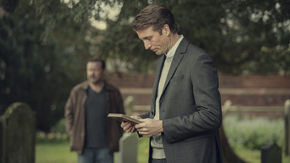 'After Life' Season 3 First Look, Ricky Gervais as Tony, Tom Basden as Matt