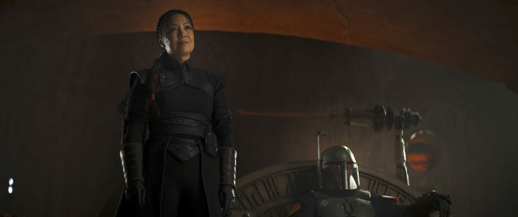 Temura Morrison as Boba Fett, Mina-Na Wen as Fennec Shand in The Book of Boba Fett