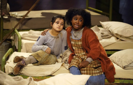 Felice Kakaletris as Molly, Celina Smith as Annie in Annie Live!