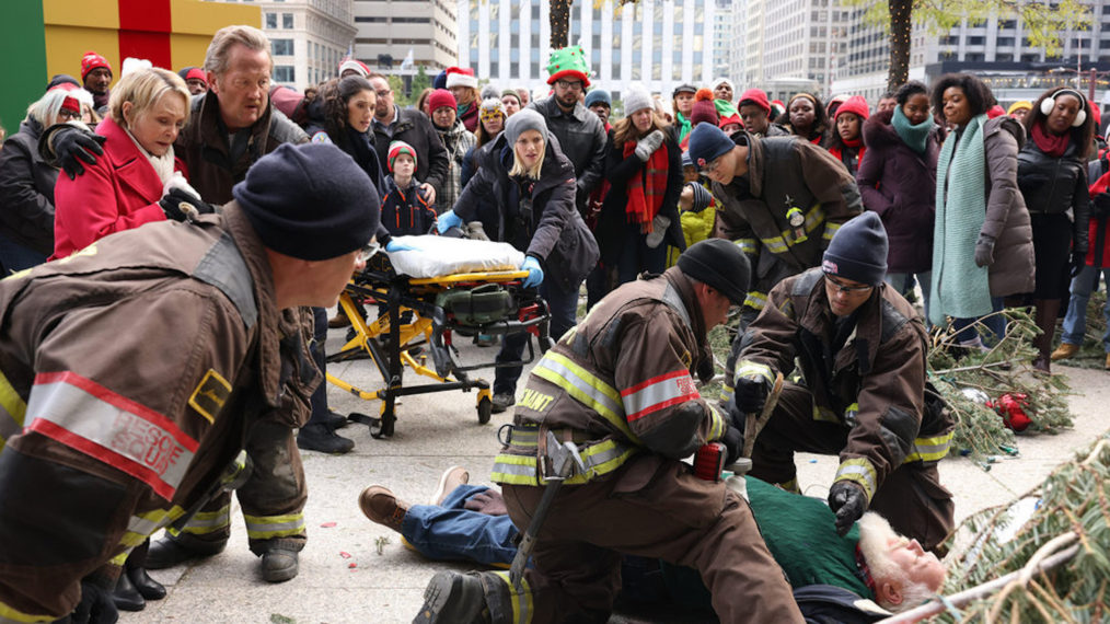 Christian Stolte, Hanako Greensmith, Kara Killmer, Taylor Kinney, Brett Dalton in Chicago Fire