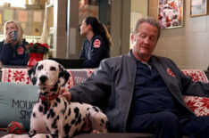Christian Stolte as Mouch with a dalmatian in Chicago Fire - Season 10