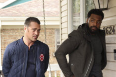 Taylor Kinney as Kelly Severide, LaRoyce Hawkins as Kevin Atwater in Chicago Fire - Season 10, 'Whom Shall I Fear'