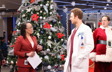S. Epatha Merkerson as Sharon Goodwin, Nick Gehlfuss as Dr. Will Halstead in Chicago Med