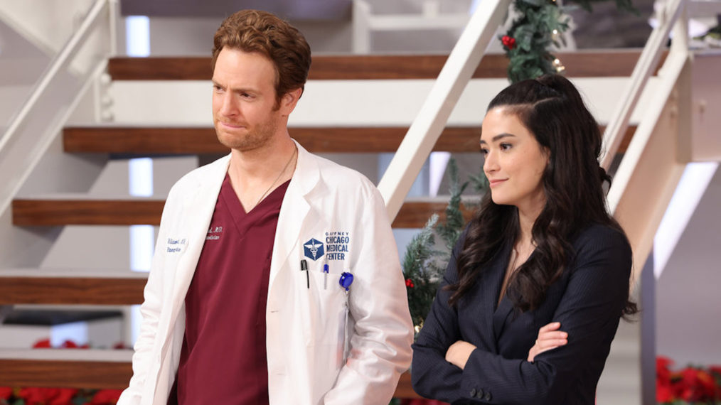 Nick Gehlfuss as Dr. Will Halstead, Angela Wong Carbone as Jessa Rinaldi in Chicago Med