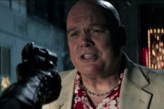 Hawkeye - Vincent D'Onofrio as Kingpin with gun to his face