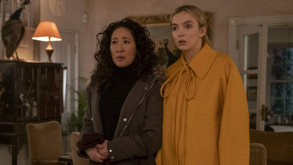 Sandra Oh as Eve Polastri and Jodie Comer as Villanelle in Killing Eve