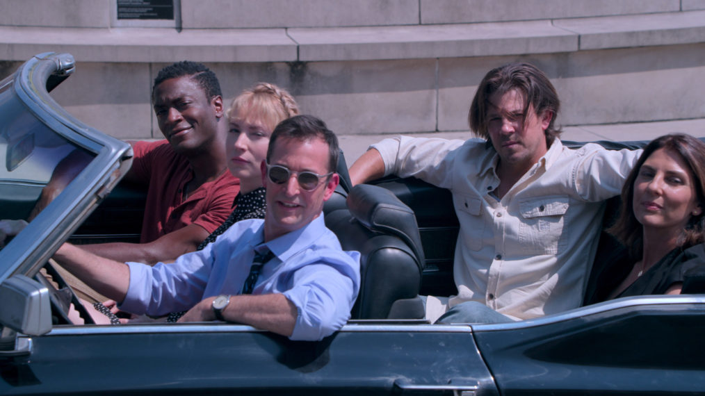 Aldis Hodge, Beth Riesgraf, Noah Wyle, Christian Kane, Gina Bellman in Leverage Redemption