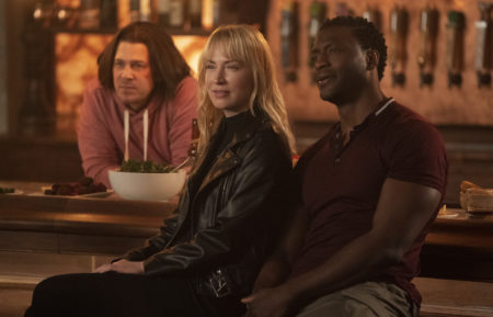 Christian Kane, Beth Riesgraf, Aldis Hodge in Leverage Redemption