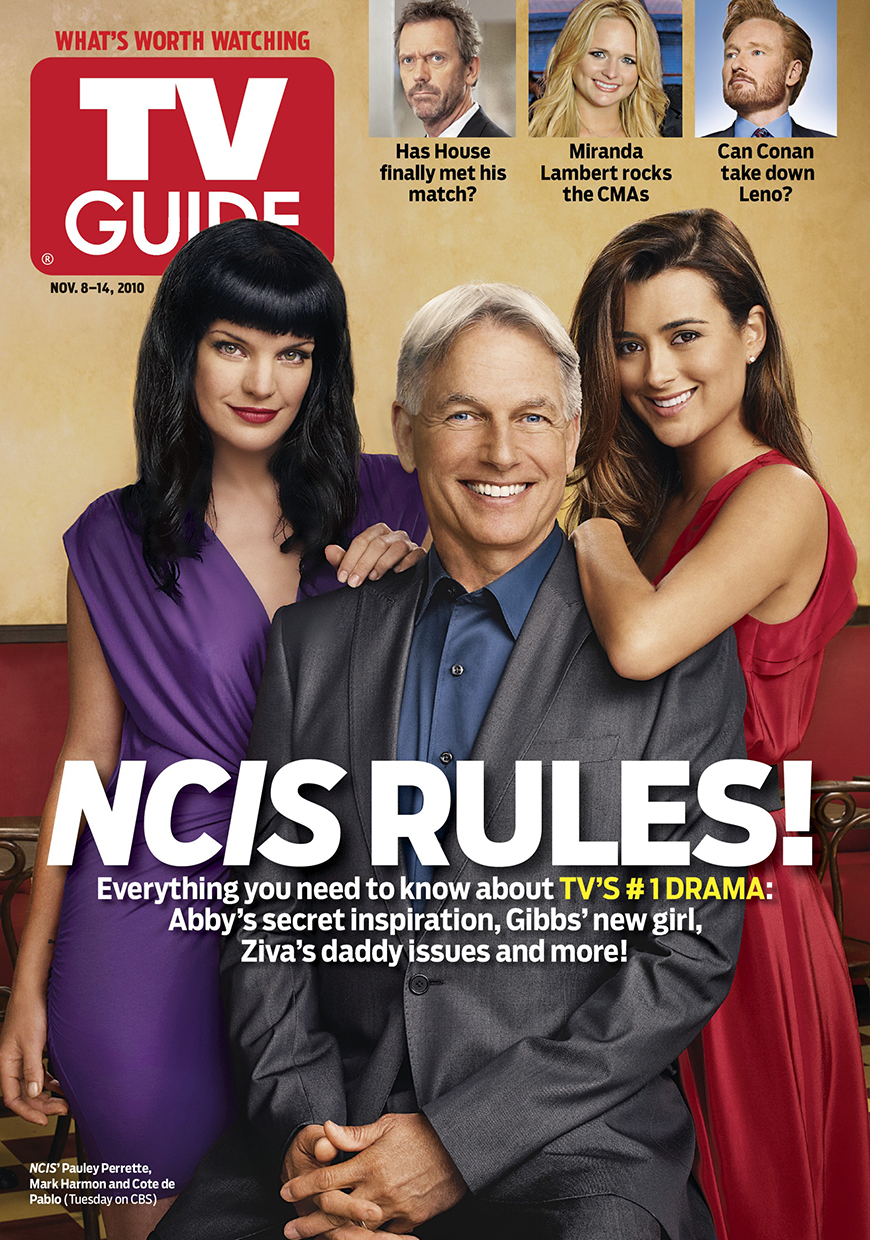 TV Guide Cover - NCIS - Pauley Perrette, Mark Harmon, and Cote de Pablo