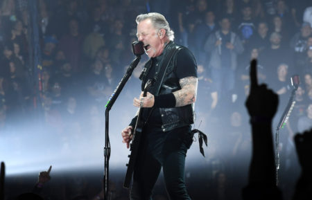 James Hetfield of the band Metallica performs at Bridgestone Arena