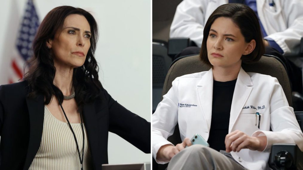 Michelle Forbes as Veronica, Sandra Mae Frank as Wilder in New Amsterdam