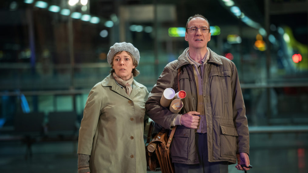 Olivia Colman and David Thewlis in the Landscapers finale