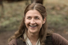 Outlander Season 6 - Caitlin O'Ryan has a little laugh between scenes in her Lizzy look.
