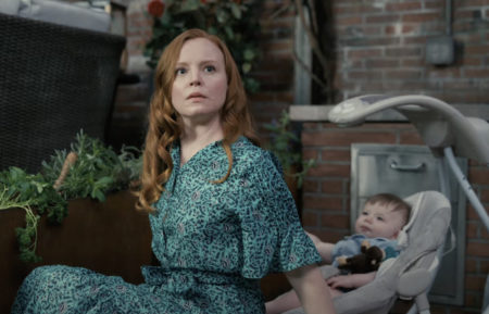 Lauren Ambrose as Dorothy with baby in Servant