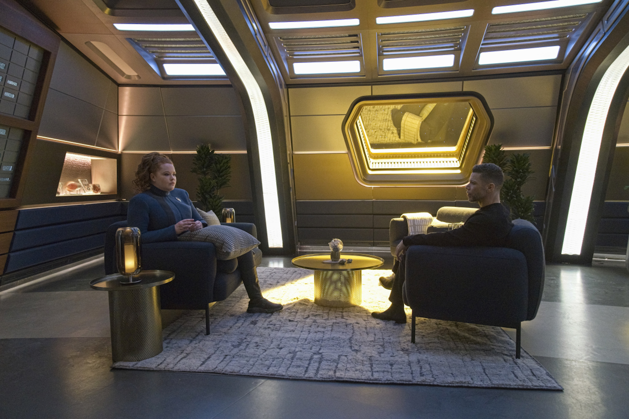 Mary Wiseman as Tilly, Wilson Cruz as Culber in Star Trek Discovery