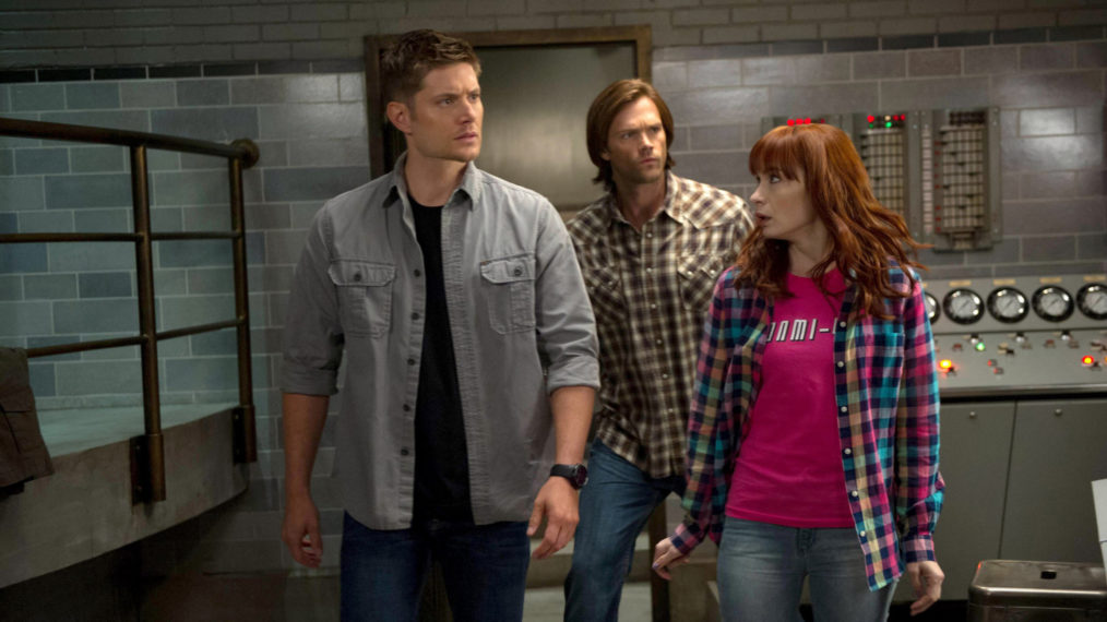 Jensen Ackles as Dean, Jared Padalecki as Sam, Felicia Day as Charlie in Supernatural