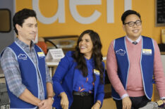 Superstore - Ben Feldman as Jonah, America Ferrera as Amy, and Nico Santos as Mateo