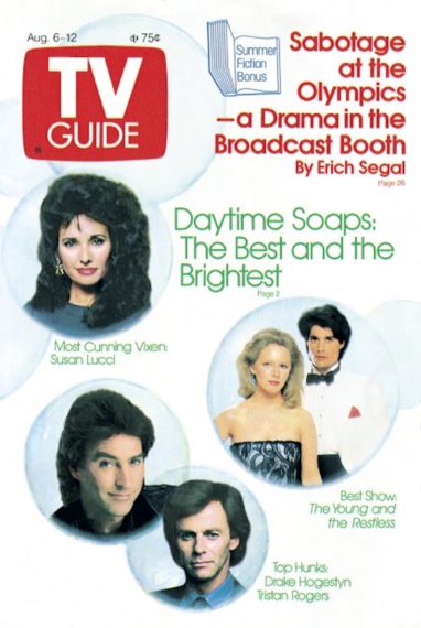 August 6, 1988 TVGM Cover, Susan Lucci, 'All My Children,' 'The Young and the Restless,' Drake Hogestyn, Tristan Rogers