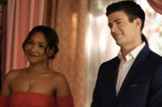 Candice Patton as Iris West and Grant Gustin as Barry Allen in The Flash