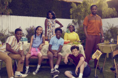 The cast of Wonder Years - Amari O’Neil as Cory Long, Milan Ray as Keisa Clemmons, Laura Kariuki as Kim Williams, Elisha Williams as Dean Williams, Saycon Sengbloh as Lillian Williams, Julian Lerner as Brad Harper, and Dulé Hill as Bill Williams