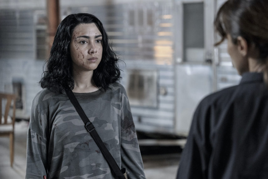 Alexa Mansour as Hope, Annet Mahendru as Huck The Walking Dead: World Beyond Season 2, Episode 10