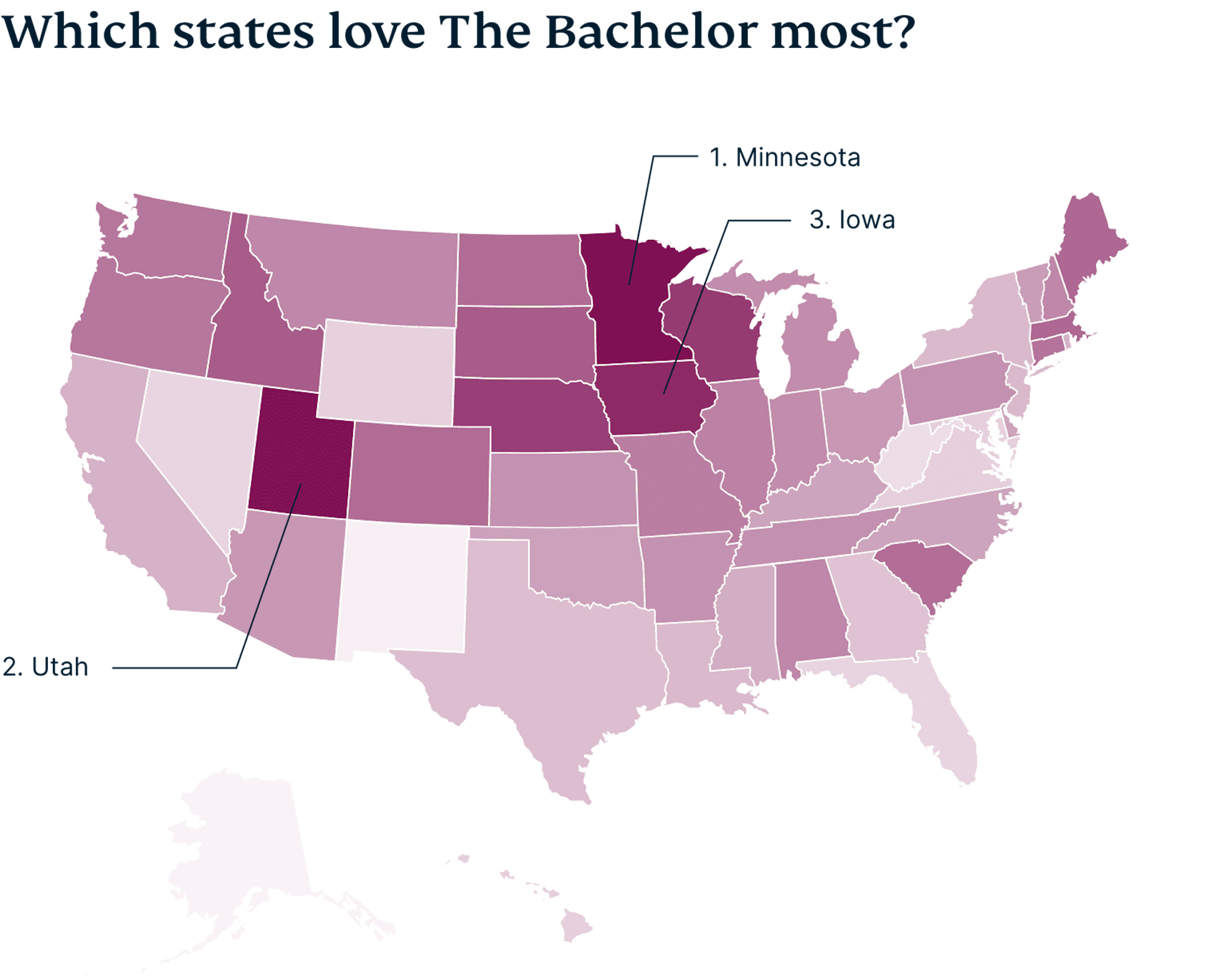 Bachelor popularity by state