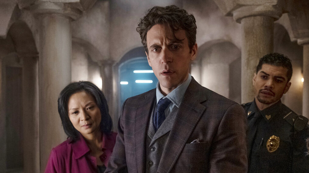 Sumalee Montano as Agent Sato, Ashley Zukerman as Robert Langdon, Rick Gonzalez as Nunez in The Lost Symbol