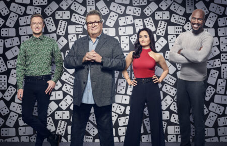 Steve Price, Eric Stonestreet, Danica McKellar, Vernon Davis in Domino Masters