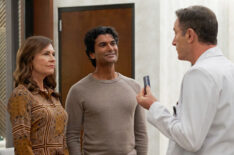 Wendy Crewson as Vivian Katz, Sendhil Ramamurthy as Asher Pyne, and Jason Isaacs as Dr. Rob 'Griff' Griffith in Good Sam