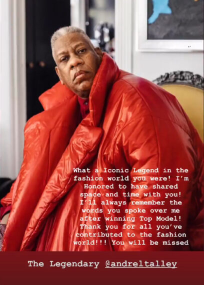 André Leon Talley, Next Top Model Judge and Fashion Icon, Dead at 73