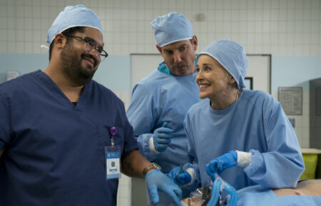 Josh Banday as Dr. Will Gonzalez, Will Arnett as Terry Seattle, Sharon Stone in Murderville