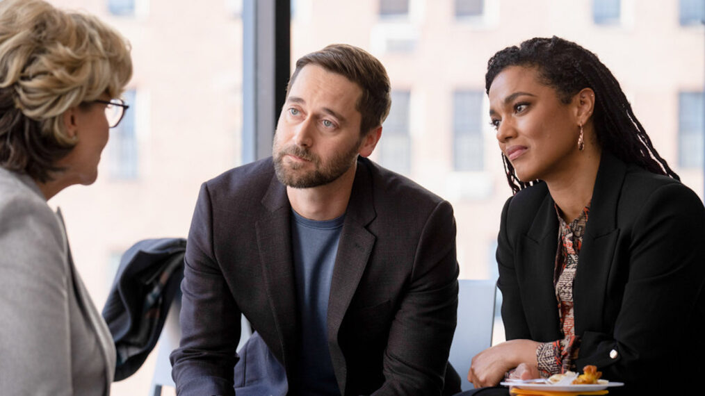 Ryan Eggold as Dr. Max Goodwin, Freema Agyeman as Dr. Helen Sharpe in New Amsterdam