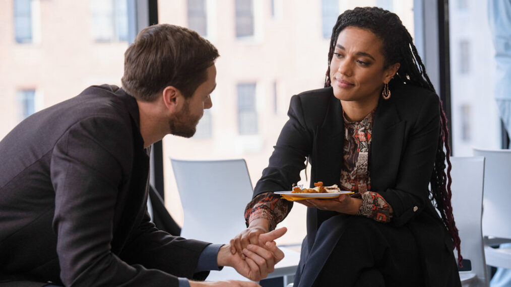 Ryan Eggold as Dr. Max Goodwin, Freema Agyeman as Dr. Helen Sharpe in New Amsterdam