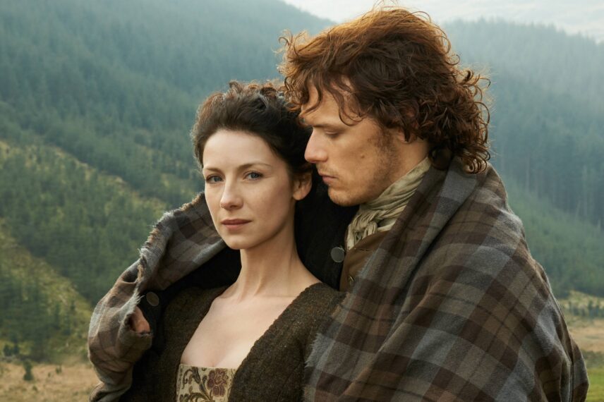 outlander season 1 sam heughan and caitriona balfe