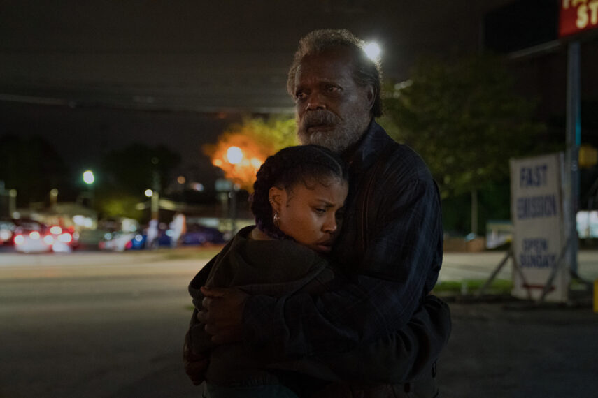 Samuel L. Jackson and Dominique Fishback in Ptolemy Grey